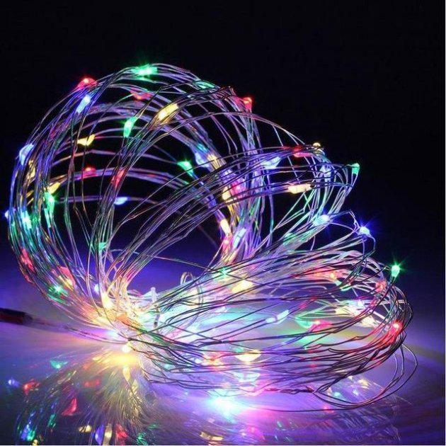 Гірлянда на батарейках Крапля роси 5 м 50 LED Різнобарвний (63186849)