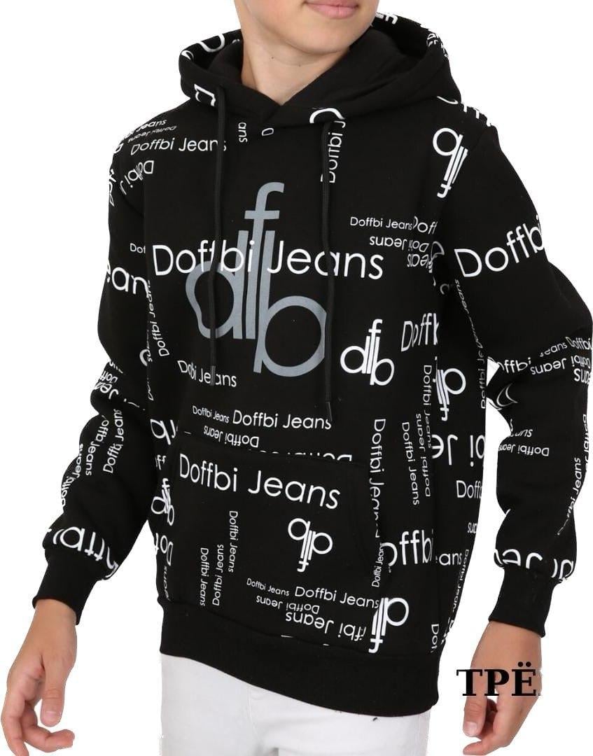 Толстовка теплая с капюшоном для мальчиков 134 см Черный (2007034426)