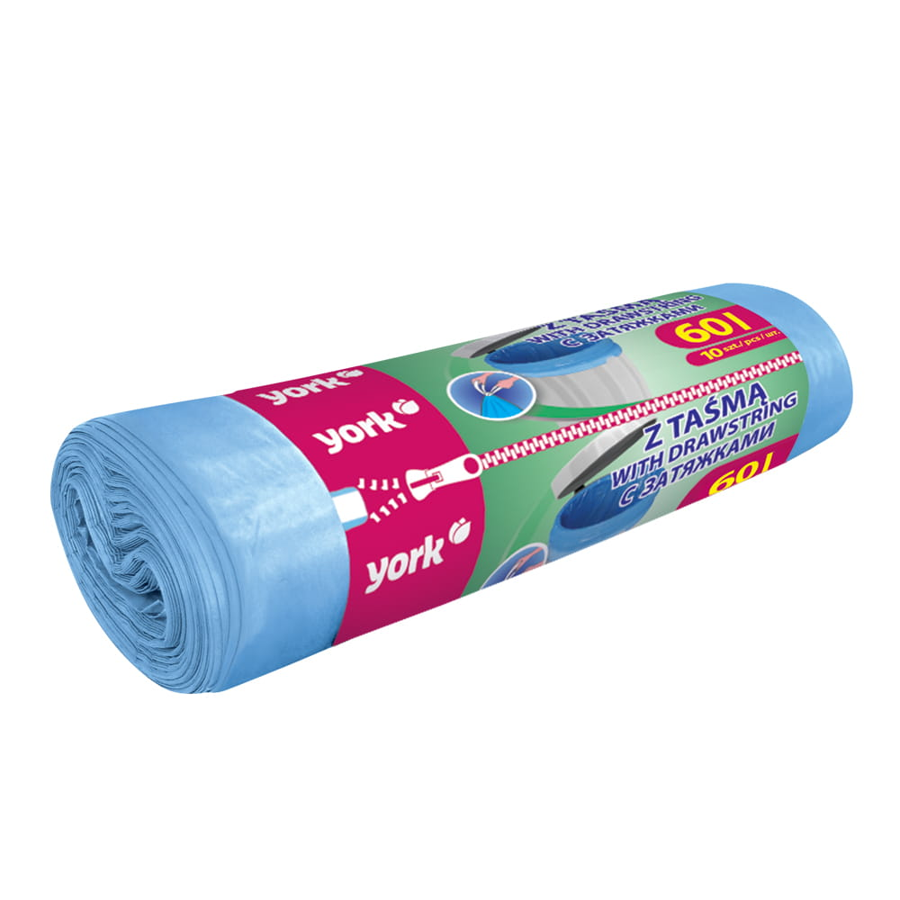 Пакет для сміття York із зав'язками 60 л х 10 шт. 60х70 см 18 мкм (2036778988)