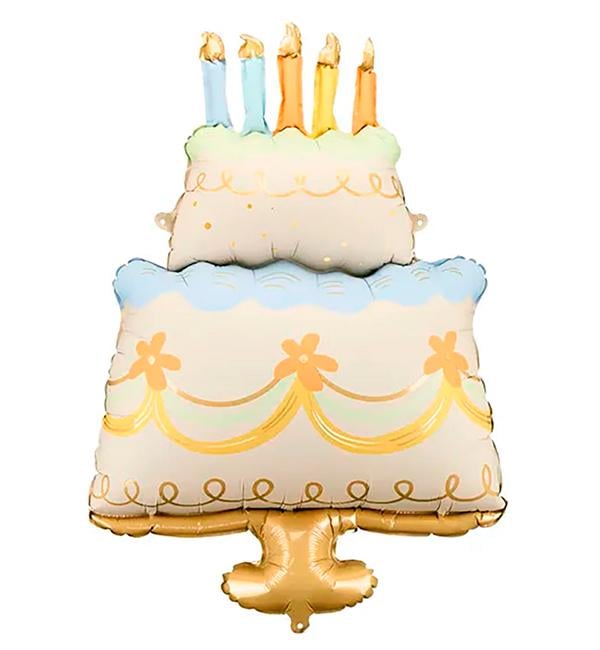 Воздушный шар PartyDeco Тортик со свечами 55х75 см (36223657)
