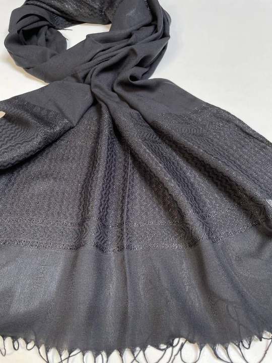 Шарф женский Волна Черный (ШарфВоск18)