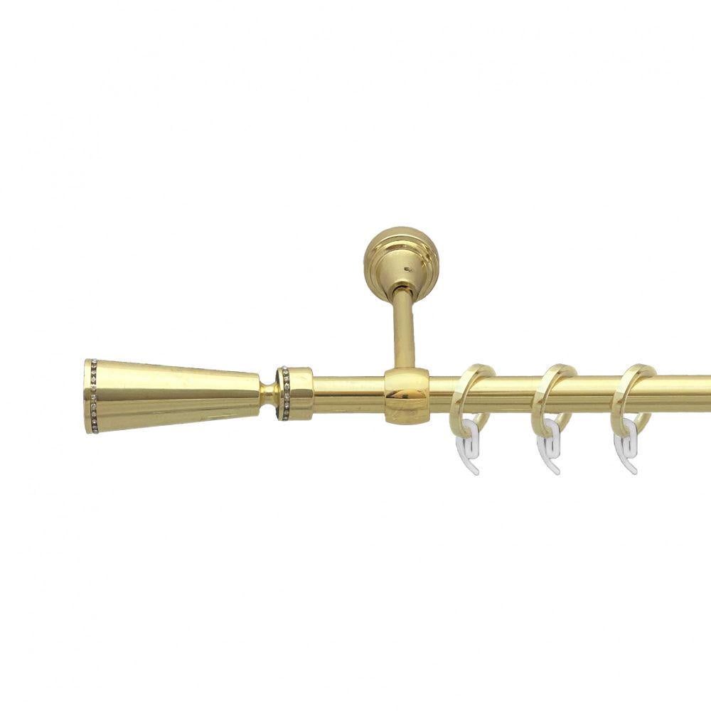 Карниз Orvit Меркурія металевий однорядний литий гладка труба кільце фасонне металеве 16 мм 300 см Золото (7717665)