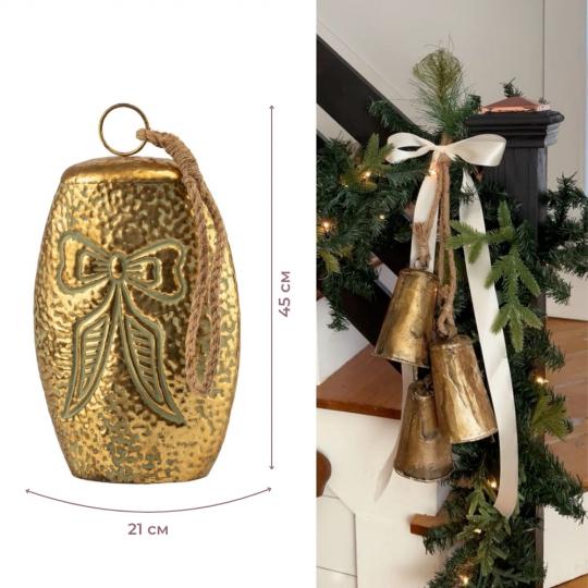 Игрушка на елку металлический колокольчик 45х21 см Золотой (150-81-6033-012) - фото 3