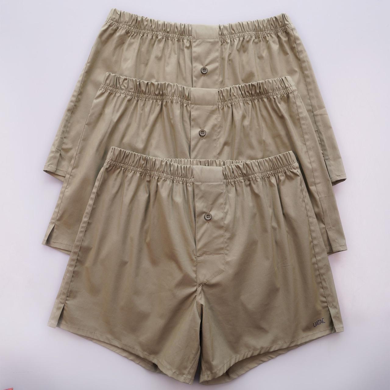 Комплект трусов из хлопка UATAC 3 шт. M Серый (2741545261)