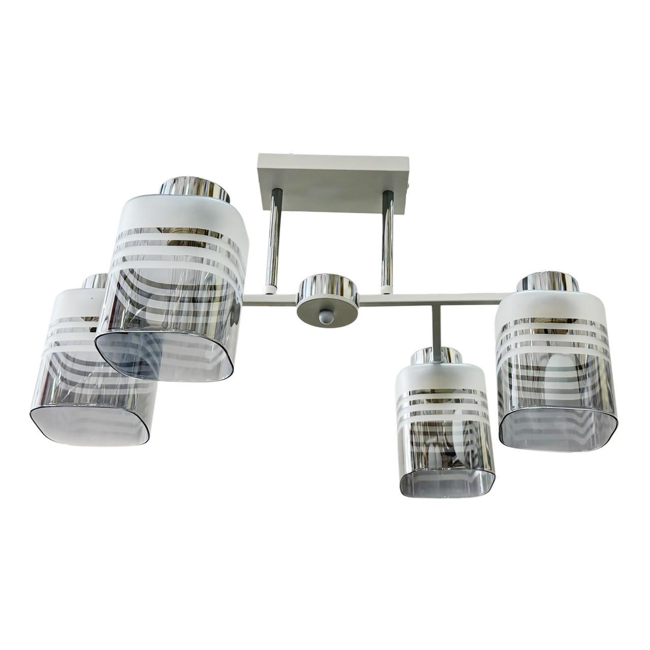 Потолочная люстра Numina на четыре лампы 5-33081/4 CR+WT бело-серебристая Потолочная люстра Numina на четыре лампы 5-33081/4 CR+WT бело-серебристая