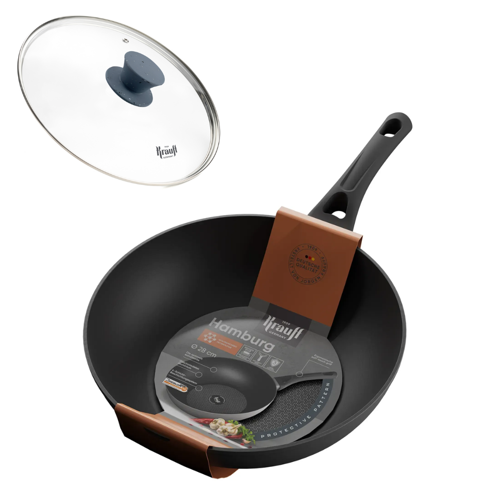 Сковорода ВОК Krauff Hamburg 28 см зі скляною кришкою (55-333-404)