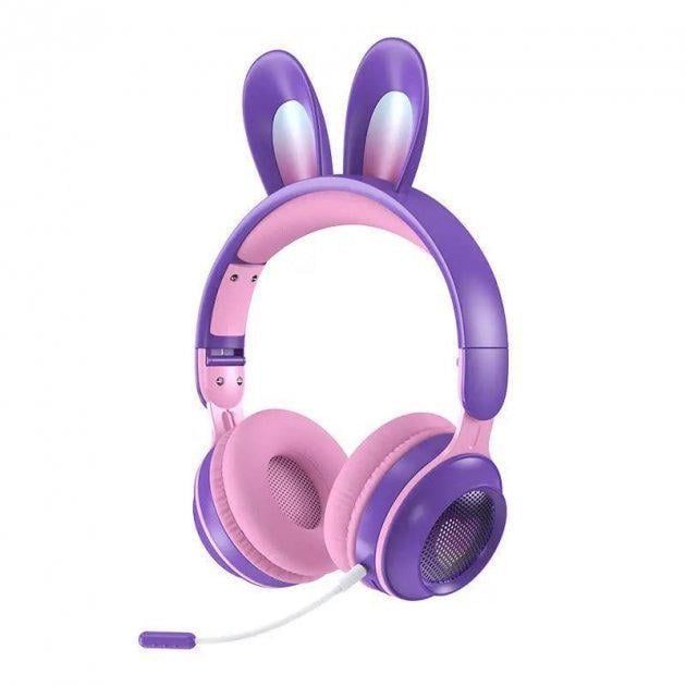 Наушники беспроводные Rabbit Ear KE-01 с LED подсветкой Фиолетовый (KE-01)