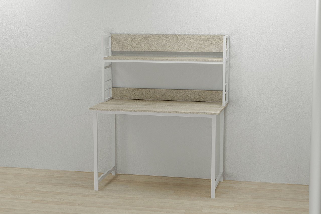 Надстройка для стола Ferrum-decor Линкольн ДСП 60x140x28 см Белый/Сонома (LIN0053)