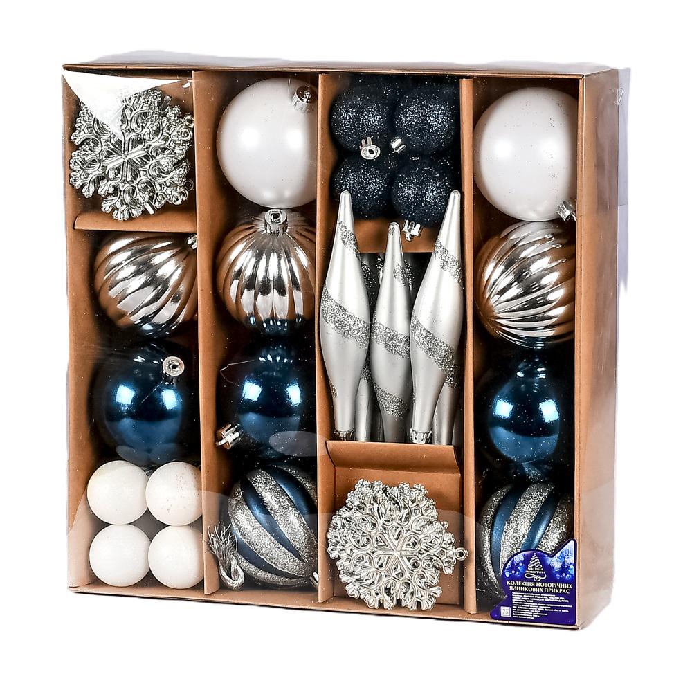 Елочные новогодние шарики 9676 пластиковые 50 шт. (607931)