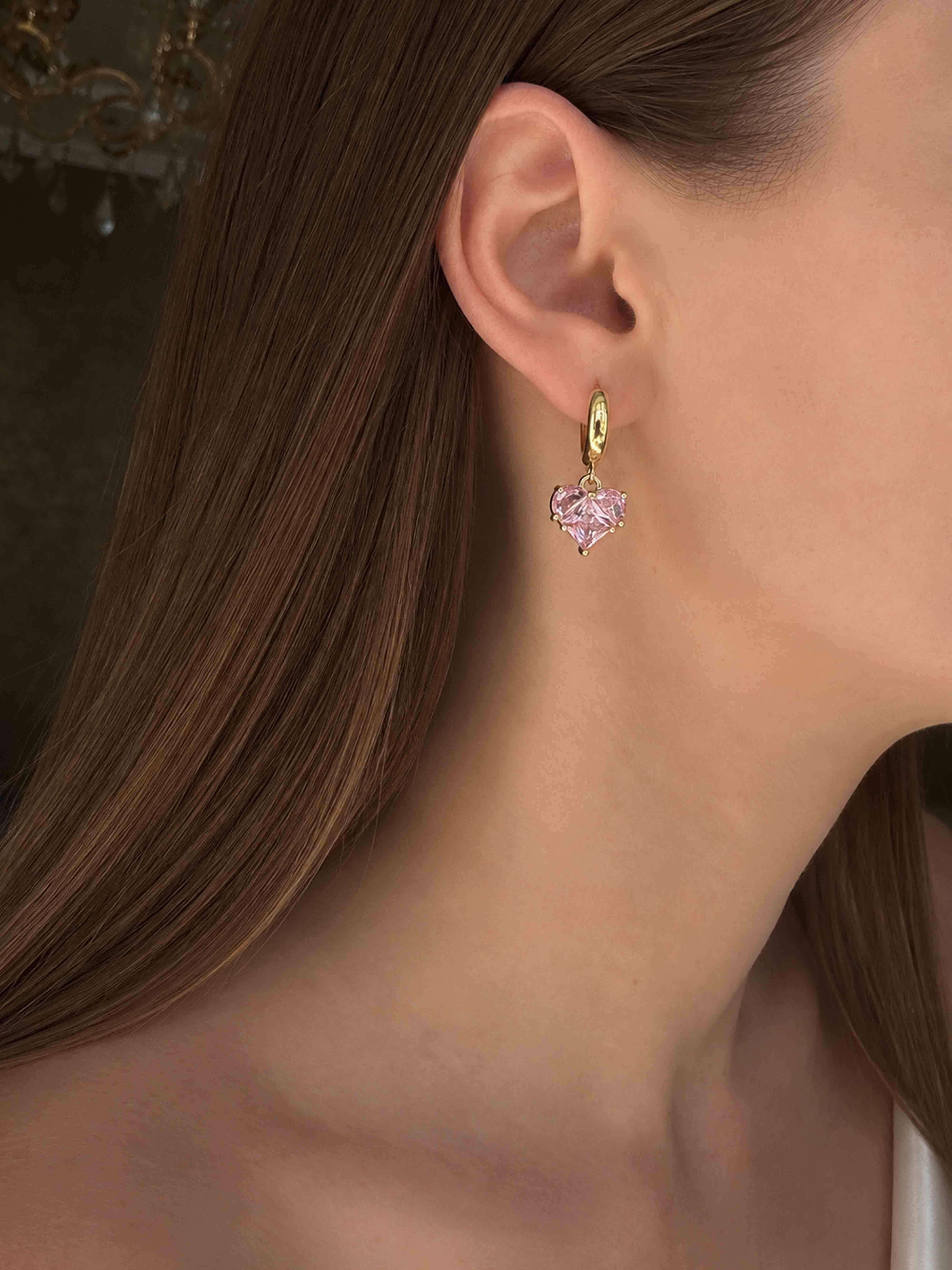 Серьги с розовым сердцем (5330) Серьги с розовым сердцем (5330)