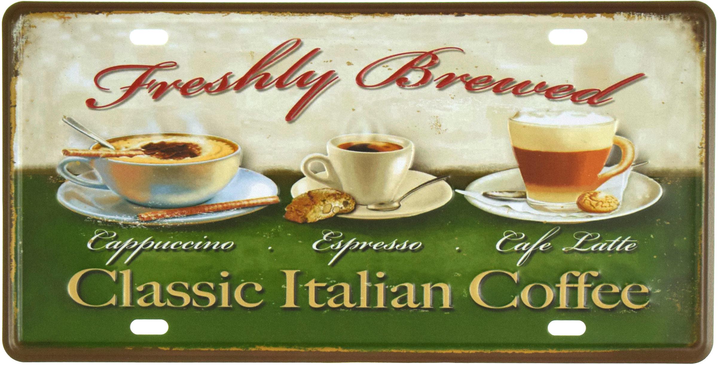 Табличка металева Свіжоприготовлений!/Freshly Brewed! 15x30 см
