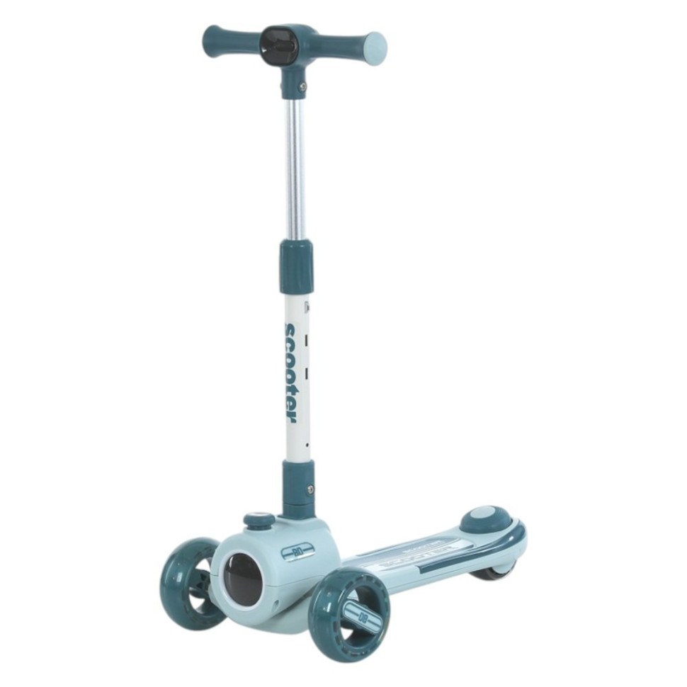 Самокат детский трехколесный Bambi JR3-135-G с регулировкой высоты руля световыми и звуковыми эффектами от 3 лет Мятный (JR3-135-G)