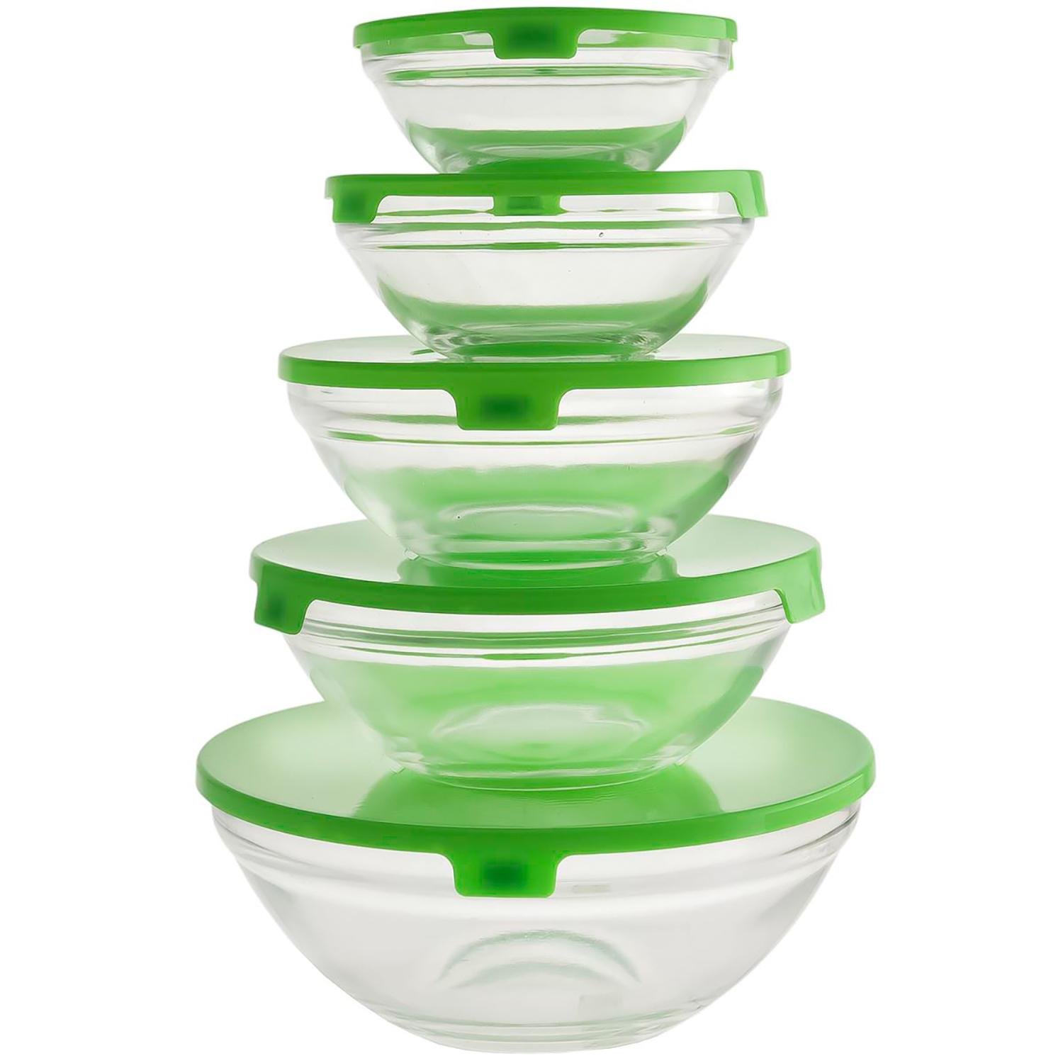 Набор пищевых контейнеров из стекла с крышками 5 шт. (87094) Набор пищевых контейнеров из стекла с крышками 5 шт. (87094)