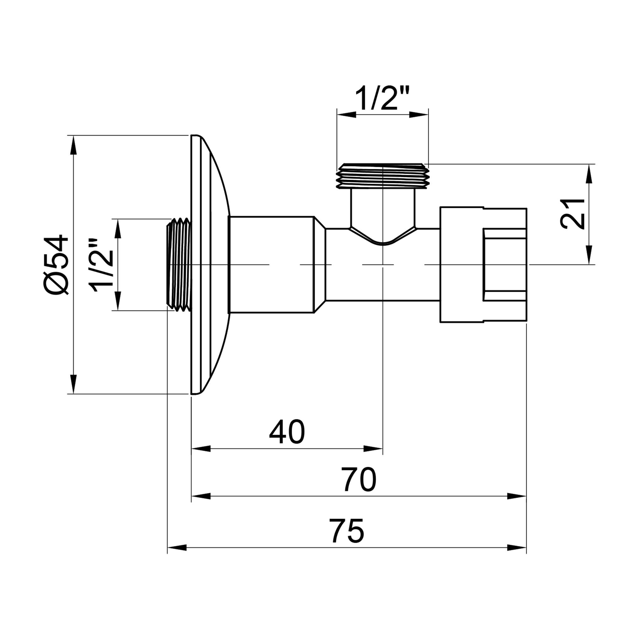 Кран приладовий буксовий Icma 1/2" кутовий №519 (15253) - фото 3