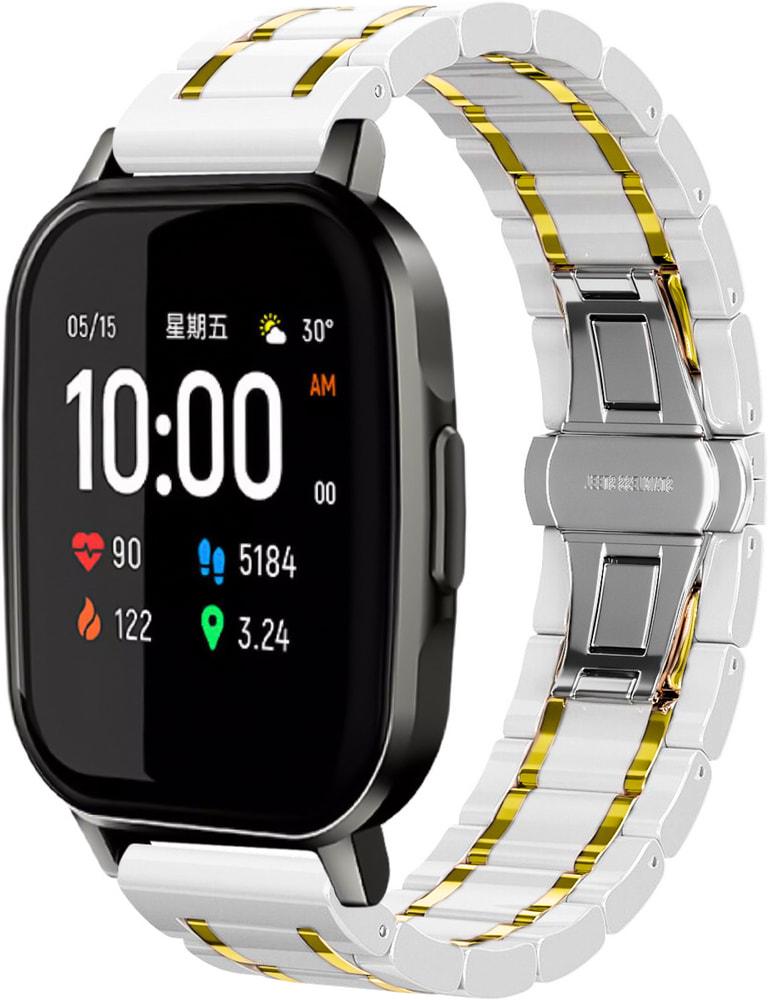 Ремінець керамічний Ceramo для Haylou Smart Watch 2 LS02 White/Gold (28742-65) Ремінець керамічний Ceramo для Haylou Smart Watch 2 LS02 White/Gold (28742-65)