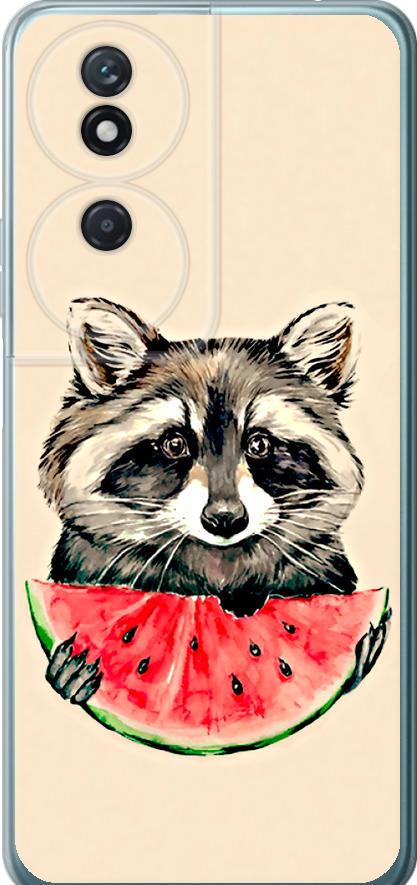 Чехол на Huawei Honor Play 50 Plus Енотик с арбузом (4605u-3399-42517)
