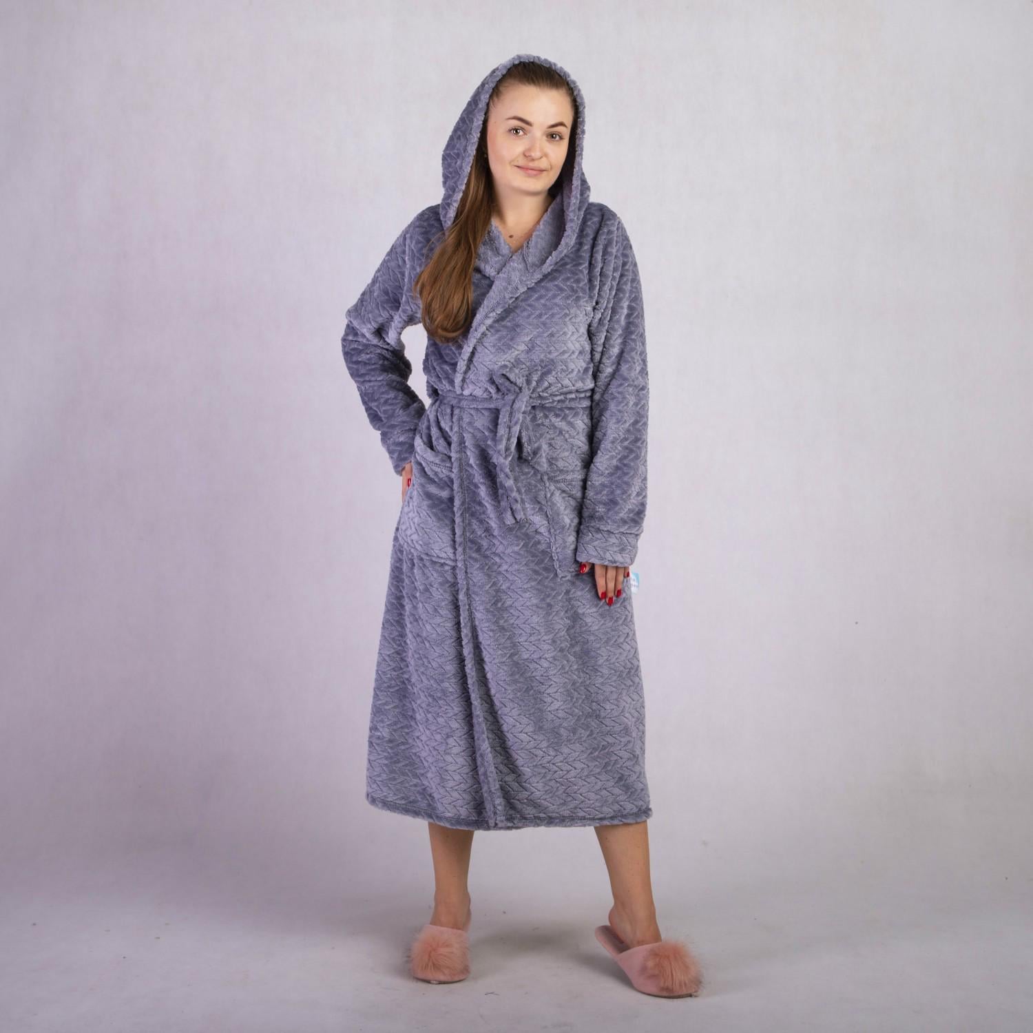 Халат женский махровый GO-IN TN3-2095 р. 50-52 Серый