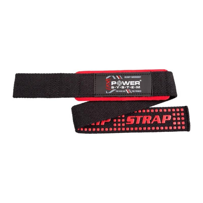 Лямки для тяги штанги и подтягиваний с мягкой накладкой Power System Lifting Straps 3430 Черно-красный