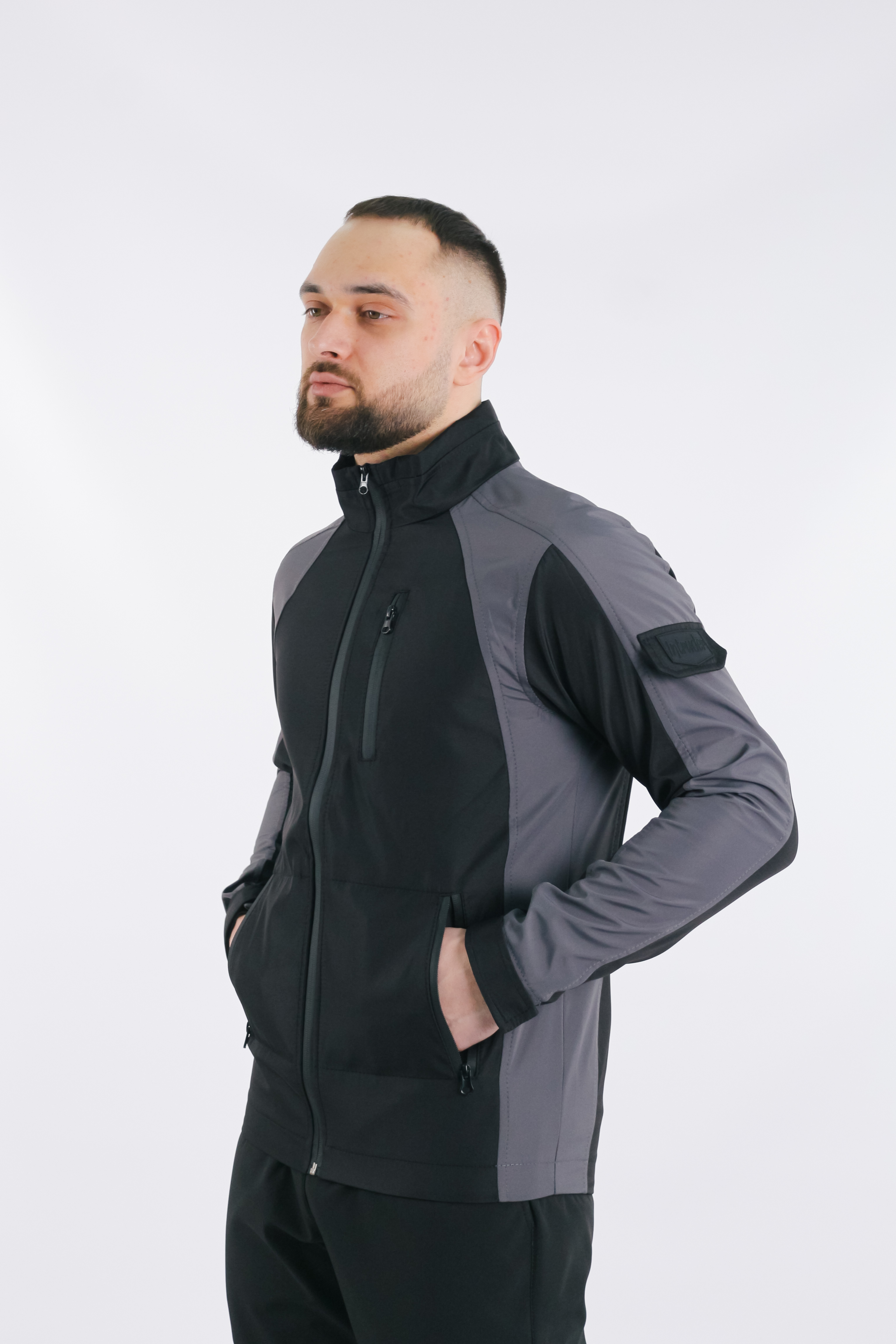 Куртка Intruder Softshell Lite iForce S Черный с серым (1589542223) - фото 4