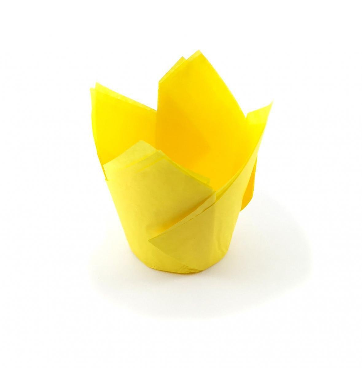 Форма для выпечки кексов/капкейков Тюльпан бумажные Желтый (19572206) - фото 1