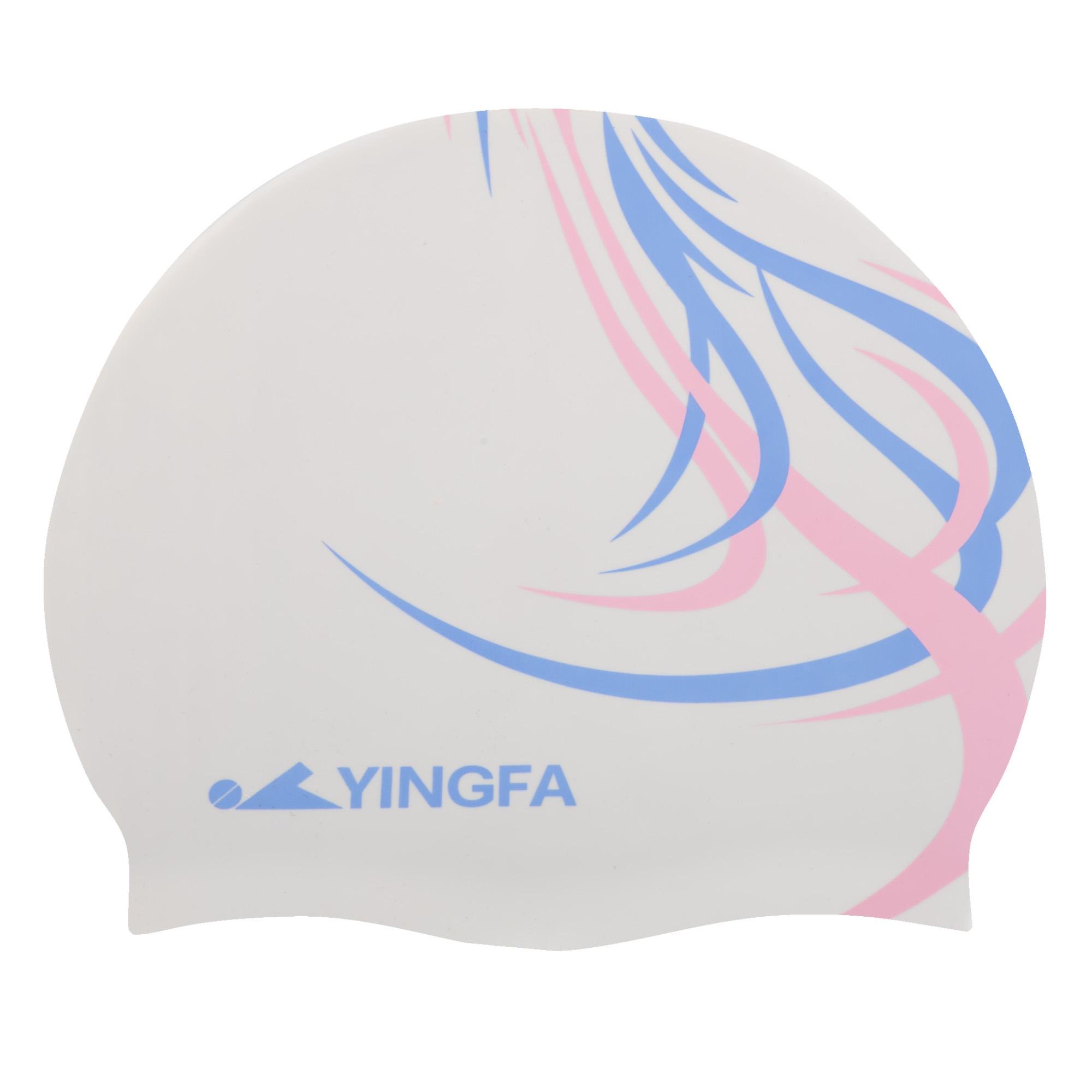 Шапочка для плавания для взрослых YINGFA C0091 силиконовая Белый/Синий (C0091_Белый-синий)
