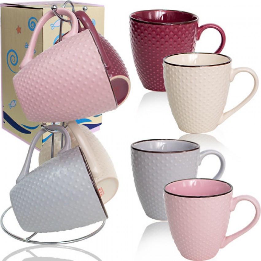 Набір кружок на стійці Dots S&T 021-04-10 350 мл 4 шт. (1666019173) - фото 2