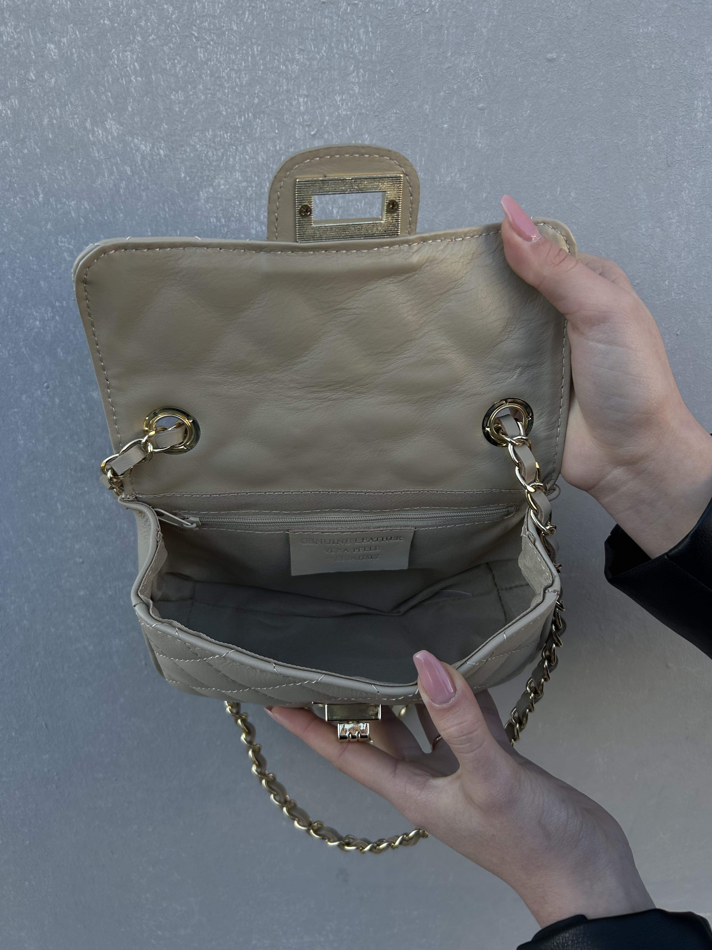 Сумка жіноча з натуральної шкіри Бежевий (IT-1023-2) - фото 2 Сумка жіноча з натуральної шкіри Бежевий (IT-1023-2) - фото 2