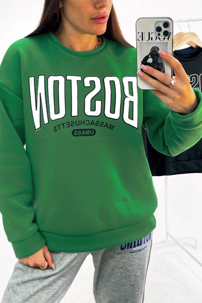 Худі жіночий на флісі M-L Зелений (168903) - фото 2 Худі жіночий на флісі M-L Зелений (168903) - фото 2