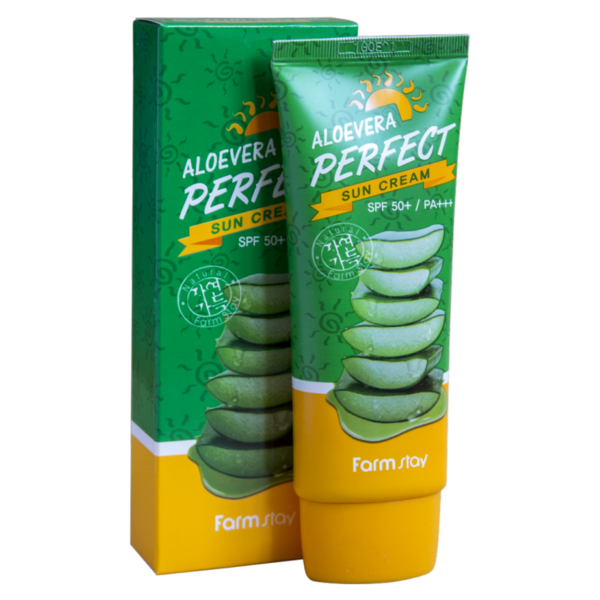 Крем Farm Stay Aloevera Perfect Sun Cream SPF50+ PA+++
солнцезащитный увлажняющий с экстрактом алоэ вера 70 мл