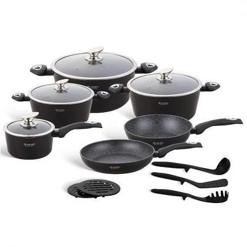 Набір посуду Edenberg EB-5611 з тришаровим мармуровим покриттям та турбоіндукційним дном 15 пр. (27795668) Набір посуду Edenberg EB-5611 з тришаровим мармуровим покриттям та турбоіндукційним дном 15 пр. (27795668)