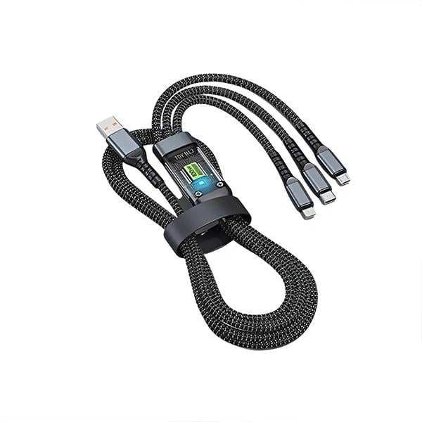 Кабель для зарядки телефонов USB/Type-C/Lightning с быстрой зарядкой 1,2 м (C01274)