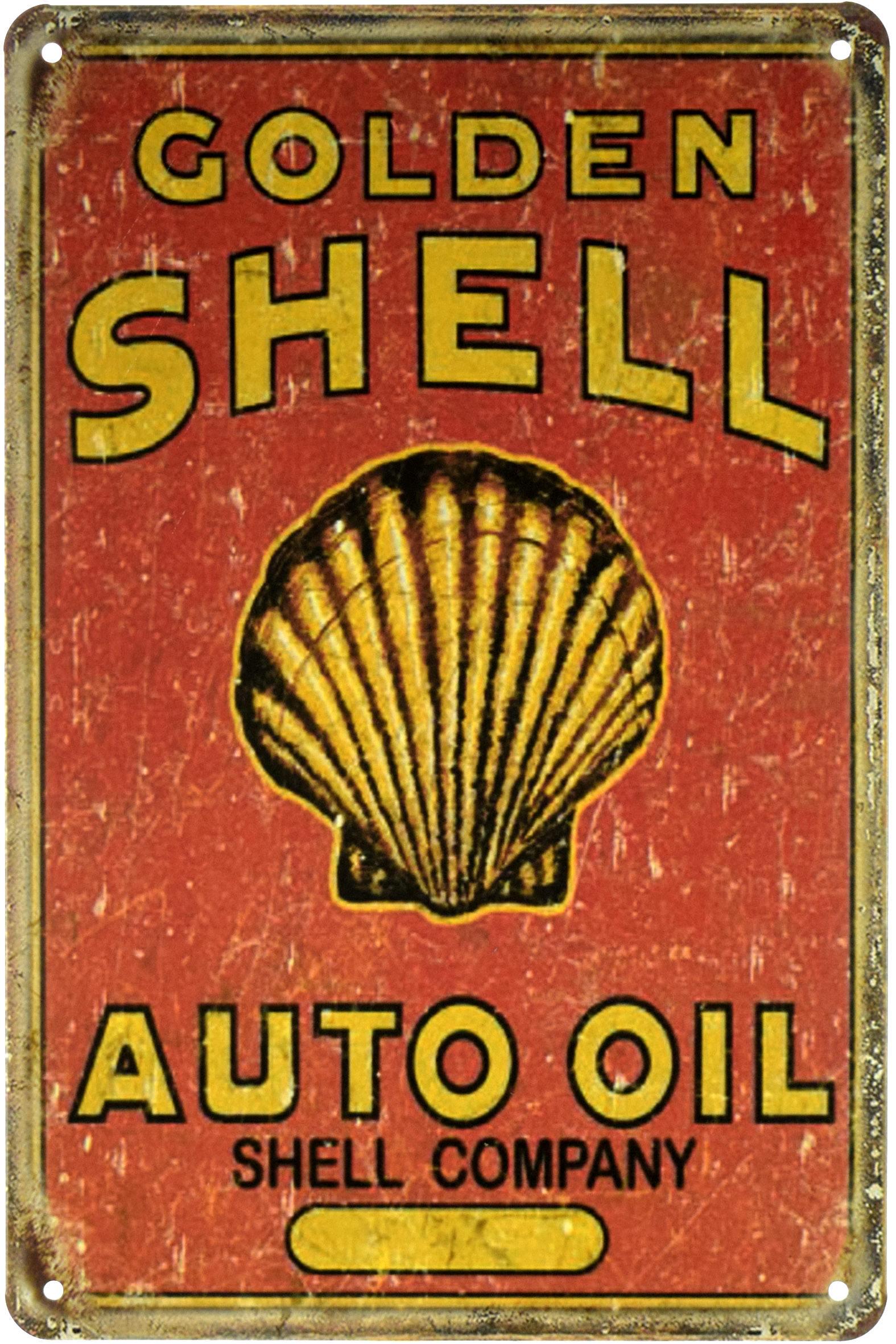 Табличка металлическая Golden Shell Auto Oil 20x30 см