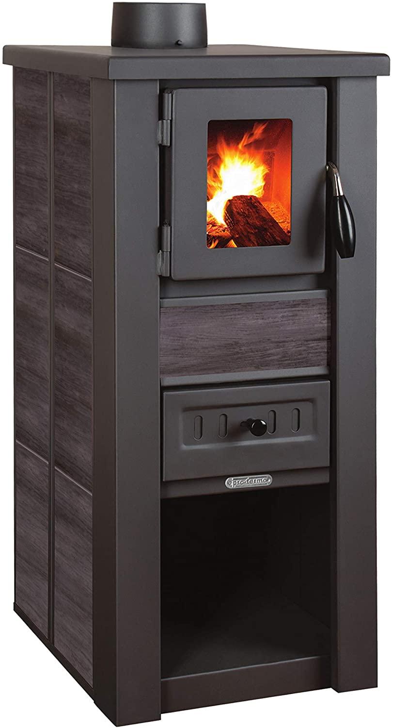 Печь-камин на дровах с керамической отделкой Pro-Termo LAVA BASIK Ceramic 6 кВт Черный (CNT00007718)
