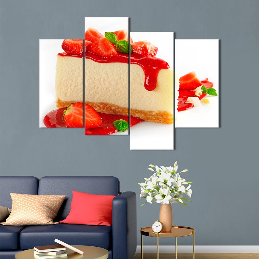 Настенний декор Чизкейк с клубничным соусом 149x106 см (A390-4)