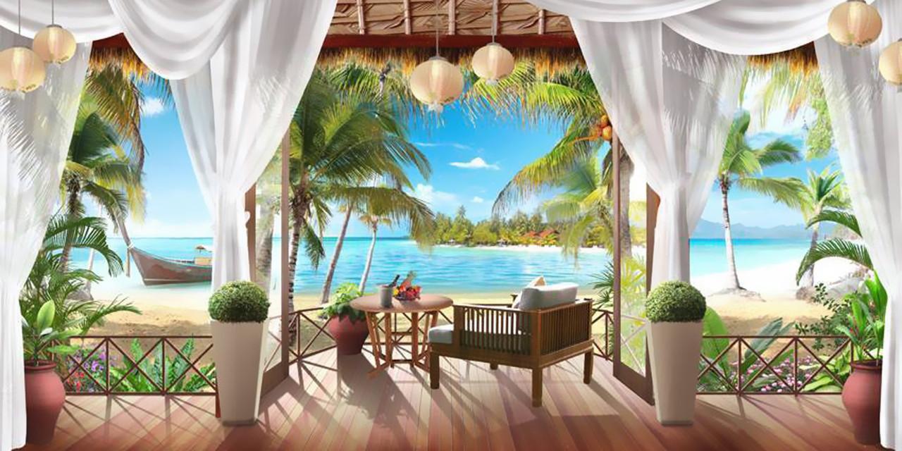 Алмазная мозаика Кафе у моря 60x30 см (DM.085)