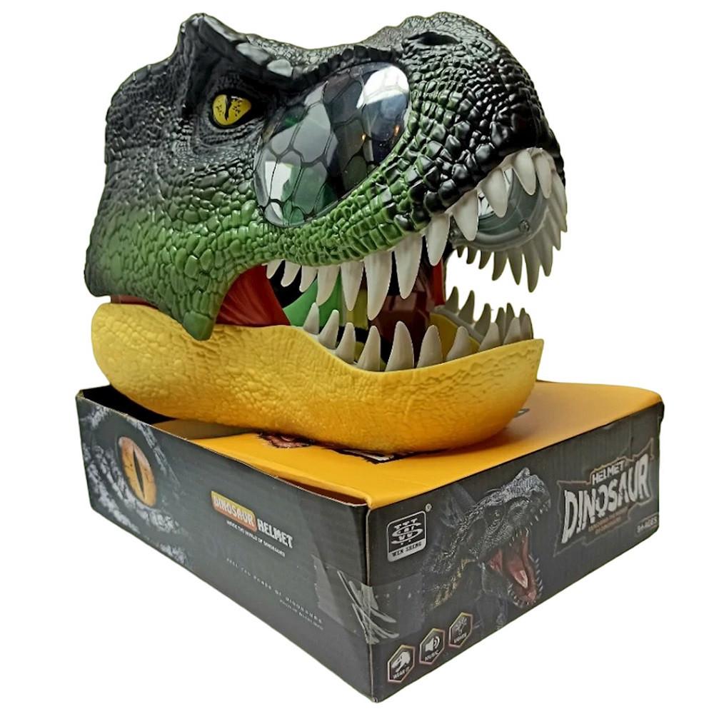 Игрушечная детская маска Голова Динозавра с открывающимся ртом и звуками пластиковая (30569607) - фото 4