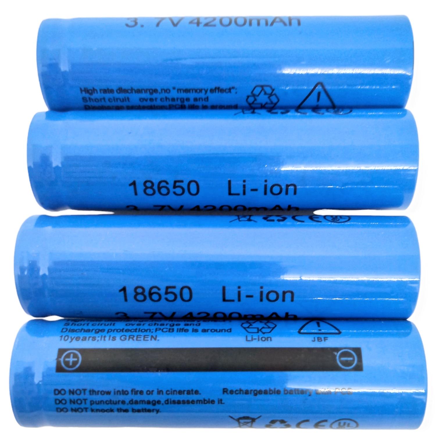 Акумулятор літій-іонний Li-Ion 18650 3,7 V 4200 mAh реально близько 700 4 шт.