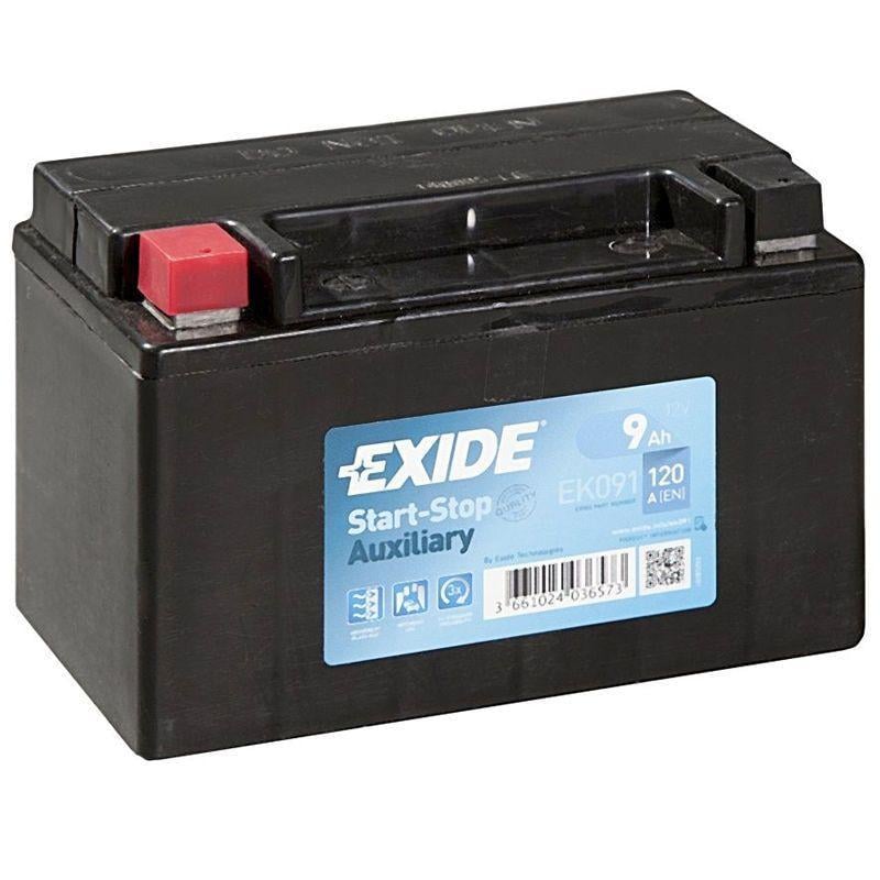 Акумулятор мото EXIDE Start-Stop Auxiliary 6СТ-9 Ah Аз 12V 120А EN EK091 (76100)