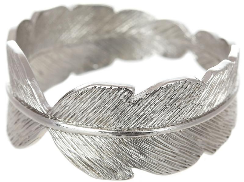 Комплект металевих кілець для серветок лист 6 шт. 4,5 см Срібний