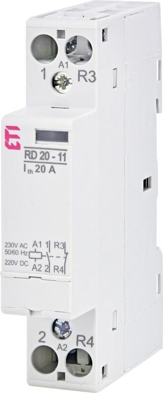 Контактор модульний ETI RD 20-11 2P 20A 1NO+1NC 230V (2464006)