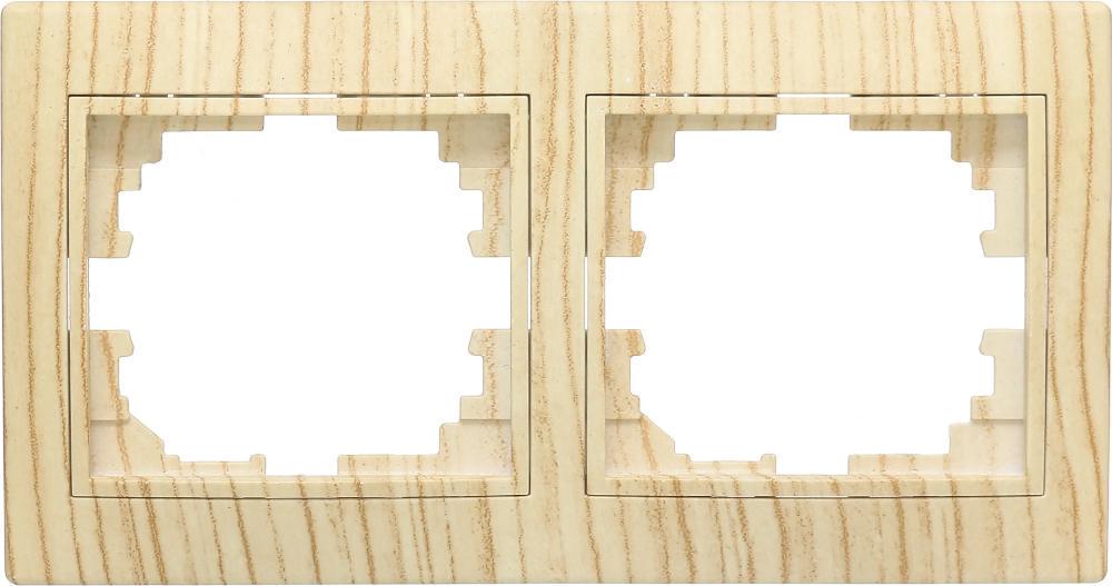 Рамка двойная горизонтальная Lezard Mira Дуб выбеленный (27509983)