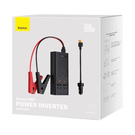 Автомобильный инвертор BASEUS IGBT Power Inverter 300W 220V CN/EU Black (CGNB010101) - фото 7