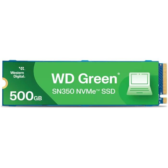 Накопитель SSD Western Digital Green SN350 M.2 NVMe 2280 500 Гб Green (WDS500G2G0C)