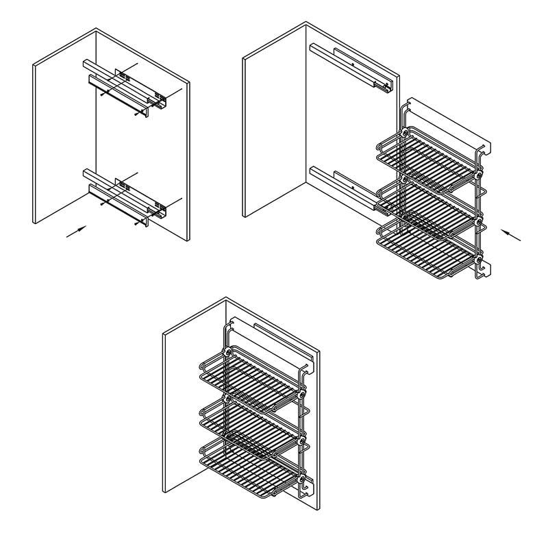 Полка для обуви трехуровневая Elite VIBO выдвижная боковая правая Серый (ASL3SMDXALVG) - фото 3 Полка для обуви трехуровневая Elite VIBO выдвижная боковая правая Серый (ASL3SMDXALVG) - фото 3