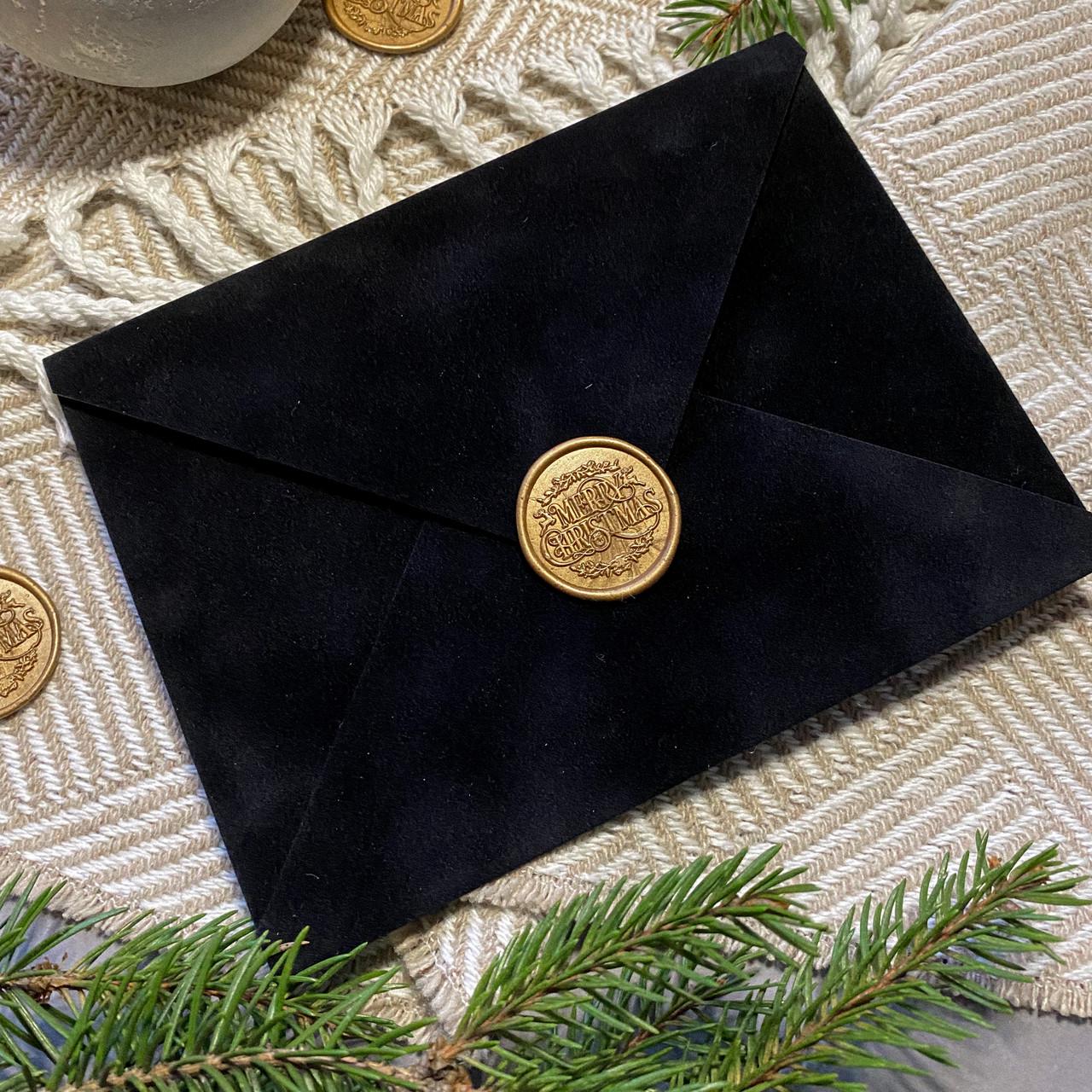 Конверт оксамитовий без підкладки 15х11 з печаткою та клейкою застібкою Чорний (1719136901) Конверт оксамитовий без підкладки 15х11 з печаткою та клейкою застібкою Чорний (1719136901)