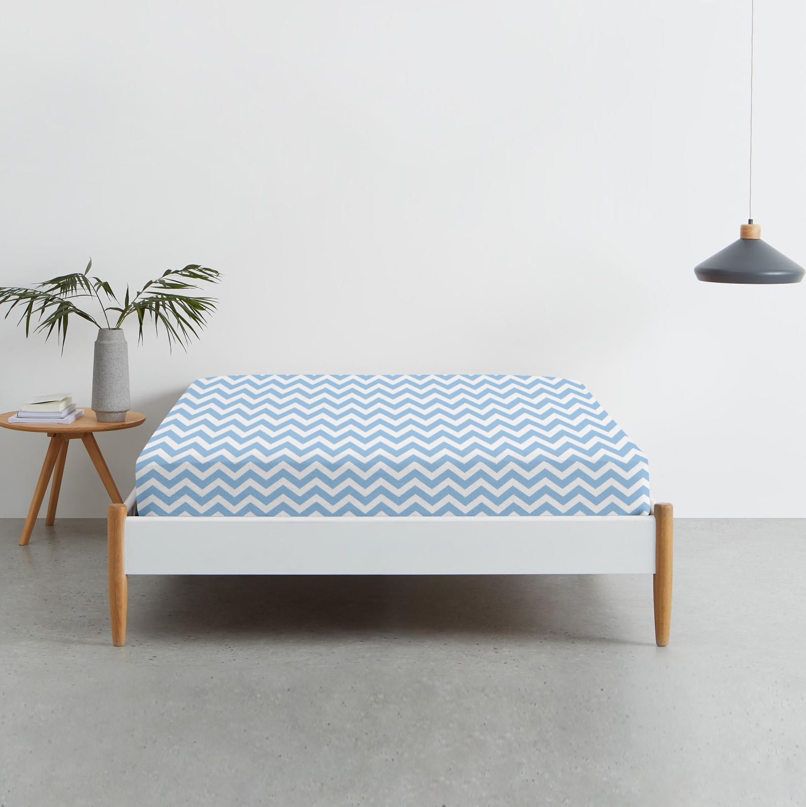 Набір простирадл Cosas White Zigzag Light Blue 220х240 см 2 шт. (4822052057513) - фото 2 Набір простирадл Cosas White Zigzag Light Blue 220х240 см 2 шт. (4822052057513) - фото 2