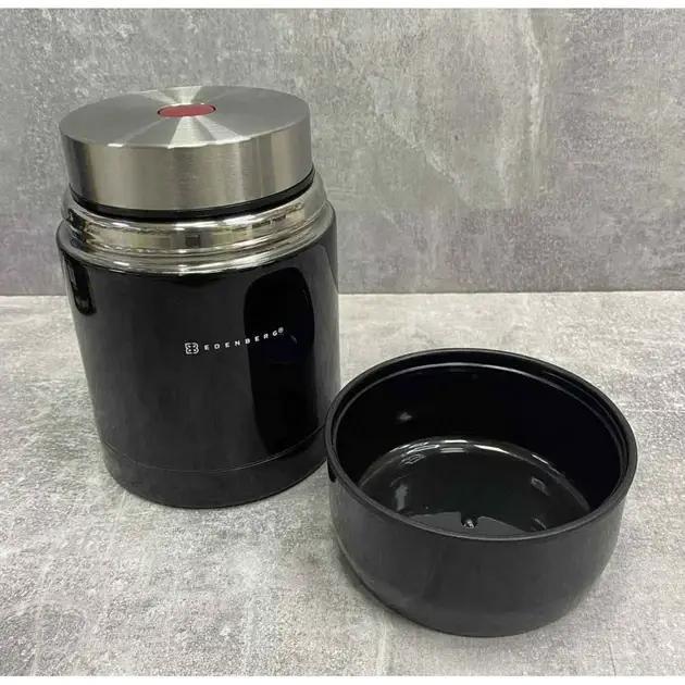 Термос пищевой ваккумный с отдельной тарелкой Edenberg EB-3509 800 мл Черный - фото 2 Термос пищевой ваккумный с отдельной тарелкой Edenberg EB-3509 800 мл Черный - фото 2