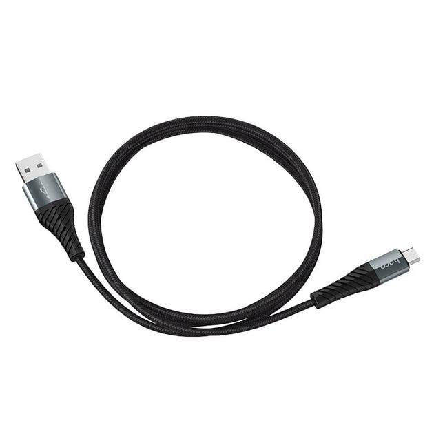 Кабель Hoco Cool Data Cable X38 USB-microUSB 1 м 2,4 А Черно-серый (1010242-Black)