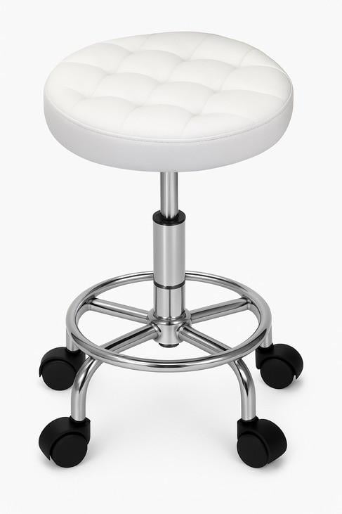 Кресло-табурет на колесах Bonro B-496 без спинки круглый Белый (2670148623) - фото 1 Кресло-табурет на колесах Bonro B-496 без спинки круглый Белый (2670148623) - фото 1