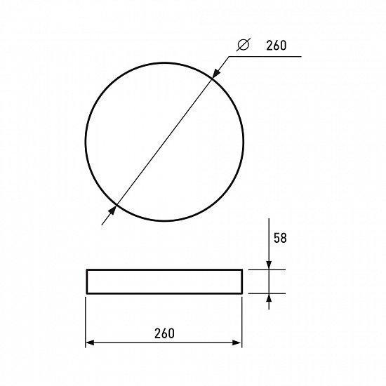 Светильник накладной EUROLAMP LED-NLR-14/4F 14 W 220 V 1000 lm 4000 K ⌀ 260х58 мм (4260484992284) - фото 2